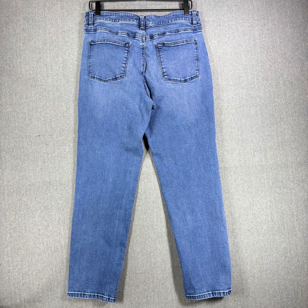 Talbots Jeans Women Size 12 Blue Simply Flattering 5-Pocket Straight Leg Denim - Picture 2 of 7